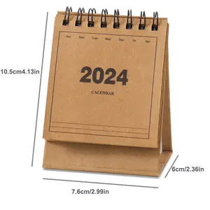 2024 미니 영어 작은 책상 달력 창조적 인 간단한 책상 달력 카운트 다운 메모 플래너