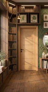 Puerta de Madera Sengon Moderna de Alta Calidad, Panel Sólido, Ligera, Duradera, Acabado Liso, Interior y Exterior, Tamaños Personalizados, Directo de Fábrica - Product Image 4