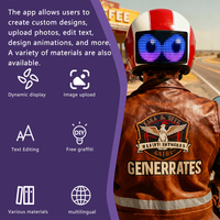 Casque intelligent avec écran LED, éclairage LED pour casque, casque de moto avec écran