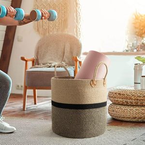 Cubes de rangement Bacs Panier Organisateur Convient aux étagères de rangement 13 "<span class=keywords><strong>X</strong></span> 13" Étagère élégante en corde tissée Panier Rangement de la buanderie - Product Image 4