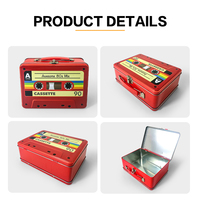 JYB Cassette de musique rétro conçue avec poignée Emballage en étain Emballage cadeau créatif Boîte en étain pour petits accessoires Jouets Puzzles
