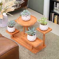 Support à plantes en bois à 5 niveaux, mini-support pour pot de fleurs, petit présentoir pour plantes, pour table, rebord de fenêtre, chambre, bureau