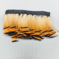 Frange de plumes naturelles jaunes de 5 à 8 cm pour artisanat, costumes, décoration