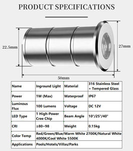 Last Chance HK Factory INGROUND-25 Luminaire Encastré Souterrain en Acier Inoxydable 316 Étanche CRI 90 pour Piscine, Hôtel, Usine – Personnalisation - Product Image 2