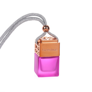 Flacon diffuseur d'air pour voiture en verre transparent, noir, rose, givré, vide, 5 ml, 8 ml, avec bouchon métallique - Product Image 1