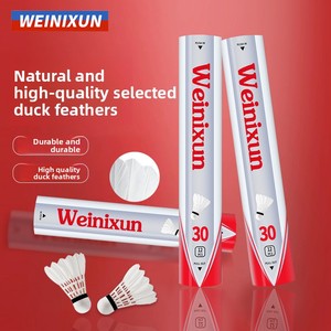 Volants de <span class=keywords><strong>badminton</strong></span> professionnels en plumes de canard et mousse pour débutants, entraînement et loisirs, lot de 12 - Product Image 4