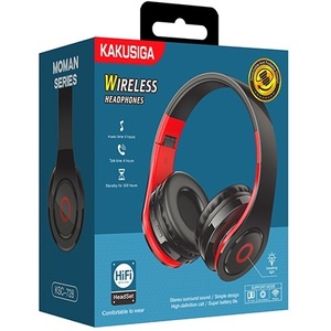 KSC-728 Red And Black <b>Bluetooth</b> Over Ear Headphones With Sd <b>Card</b> Slot - Product Image 3