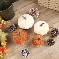 Décoration de citrouille d'Halloween Tissu de flocage écologique Utilisation intérieure Ornement de citrouille simulé