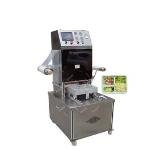 Vacuum Plastic Bowl Cup Tray Sealing Packing Machine With Modified Biodegradable Plastic Cup Sealing Roll Film Machine
