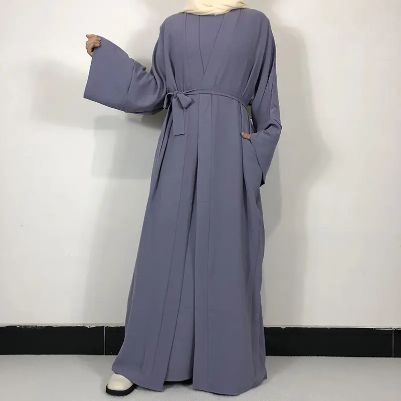 Nuovo arrivo donne musulmane 2 pezzi Abaya Set medio oriente morbido Crepe modesto Abaya abbigliamento islamico