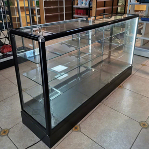 Bancone Espositivo <span class=keywords><strong>in</strong></span> Vetro per Tabaccherie e Negozi di Fumo con Telaio <span class=keywords><strong>in</strong></span> Alluminio, Vetro Temperato, Luci a LED, Dimensioni Personalizzabili - Product Image 4