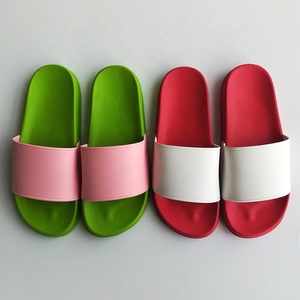 2021 Custom Blank Sublimation Screen Printing Lower Price Pvc <strong>Green</strong> Sandal <strong>Slides</strong> - Product Image 2
