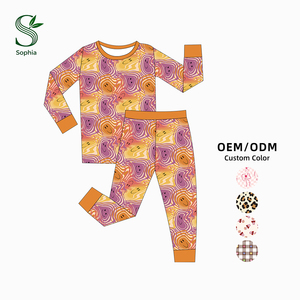 Neues Produkt Kinder Bambusfaser <span class=keywords><strong>Baby</strong></span> Mädchen Kleidungssets Langarm Hosen Pyjamas Schlafanzug Neugeborene Babykleidung Sets - Product Image 2
