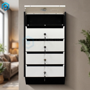 Boîtes <span class=keywords><strong>aux</strong></span> <span class=keywords><strong>lettres</strong></span> murales en acier pour appartements, jardins extérieurs, <span class=keywords><strong>boîte</strong></span> de livraison de documents à 5 compartiments - Product Image 1