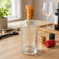 Bouchon de bouteille en plastique personnalisable Topack 47 mm avec anneau inviolable, fermetures durables pour whisky et vodka