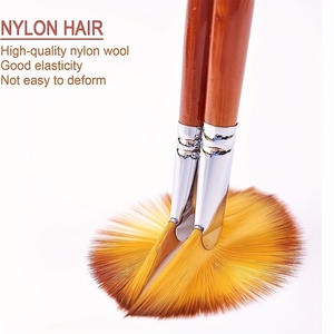 BOMEIJIA Ensemble de 9 pinceaux à peinture en nylon, pinceaux <span class=keywords><strong>aquarelle</strong></span> en forme d'éventail, peinture artistique - Product Image 4