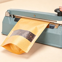 Sachets Doypack en papier kraft de qualité alimentaire avec fenêtre et fermeture éclair refermable, impression personnalisée acceptée pour café, snacks et thé