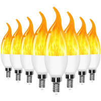 Ampoules LED SMD à effet flamme, 3 modes, flamme vacillante, ampoules pour lustre, lumière chaude, jardin, Halloween