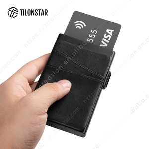 กระเป๋าสตางค์มีช่องใส่บัตรเครดิต RFID แบบเรียบง่ายทำจากอะลูมิเนียมสำหรับธุรกิจมีโลโก้ตามสั่ง TG304 - Product Image 4