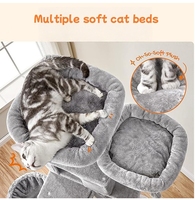 Arbre à chat multi-niveaux robuste en gros avec poteaux à gratter en sisal, base en bois durable et niches pour grands chats