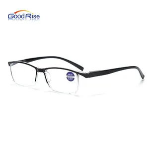 classical pc frame narrow anti blue light blue ray spring hinged reading glasses for man women