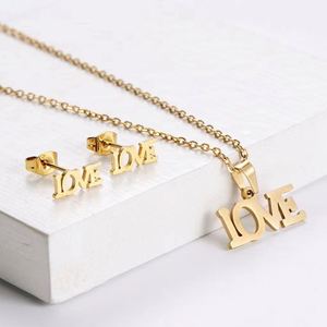 18K 금도금 스테인리스 스틸 쇄골 체인 목걸이 귀걸이 세트 장미꽃 가족 목걸이 펜던트 세트 쥬얼리 - Product Image 5