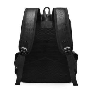 Cross-border Custom British Retro Soft PU Leather <b>Backpack</b> Casual Large Capacity Travel Belt Buckle <b>Backpack</b> - Product Image 3