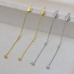 Boucles d'oreilles en argent S925 avec diamants pour femmes, bijoux en perles de 6 à 10 mm avec plateau vide, accessoires faits à la main pour bricolage 4977 - Product Image 1