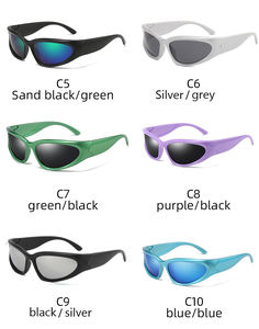 <span class=keywords><strong>Occhiali</strong></span> da <span class=keywords><strong>Sole</strong></span> Personalizzati con Logo, Stile Futuristico Steampunk UV400 per Uomo e <span class=keywords><strong>Donna</strong></span>, <span class=keywords><strong>Occhiali</strong></span> Sportivi Punk Y2k di Design 2025 - Product Image 6