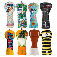Housse de tête de club de golf en cuir PU de qualité supérieure, accessoires de golf, broderie, housse de tête de driver de golf, vente en gros