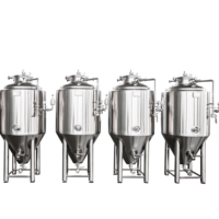 Tanque de Fermentación Cónico para Cerveza Artesanal, de Acero Inoxidable SUS304 de Grado Alimenticio, con Doble Pared, Tapa con Abertura Lateral y Sistema de Enfriamiento por Glicol