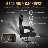 Chaise de jeu de haute qualité au meilleur prix, dossier haut réglable, design moderne, ergonomique, inclinable, appui-tête, soutien lombaire, pivotante avec repose-pieds