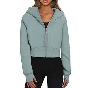 Sweat-shirt en polaire décontracté à capuche et fermeture éclair pour femme, anti-froissement, anti-rétrécissement, veste d'hiver, grande taille - Product Image 4