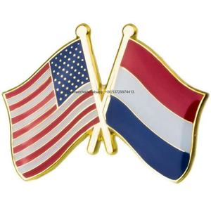 Amistad metal doble bandera magnética solapa abrigo etiqueta pecho broche pin insignia Pines de Emiratos Árabes Unidos e Italia - Product Image 2