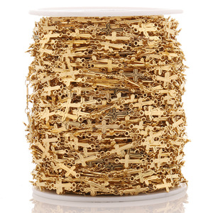 18k Gold Stainless Steel <b>Cross</b> <b>Chain</b> For Bracelet Making Handmade Jewelry Finding H1532 - Product Image 4