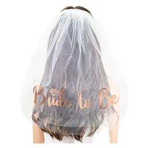 J-061 Bachelorette Party Supplier Black Wedding Bridal Veil With Plastic Comb