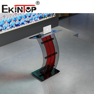 Ekintop hiện đại thủy tinh trong suốt bục đứng <span class=keywords><strong>plexiglass</strong></span> bục với kệ lưu trữ cho Nhà thờ hội nghị bài phát biểu đám cưới - Product Image 1