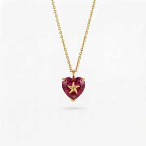 Collar con Baño <span class=keywords><strong>de</strong></span> Oro <span class=keywords><strong>y</strong></span> Piedra <span class=keywords><strong>de</strong></span> Nacimiento del Mes, Colgante <span class=keywords><strong>de</strong></span> Corazón con Animal Marino para <span class=keywords><strong>Amantes</strong></span> <span class=keywords><strong>de</strong></span> la Playa - Product Image 5