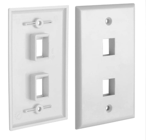 Placa de pared Ethernet CAT.6 RJ45 de 2 puertos, 1 unidad, conector Keystone Cat6 en línea, módulo de placa frontal compatible - Product Image 3