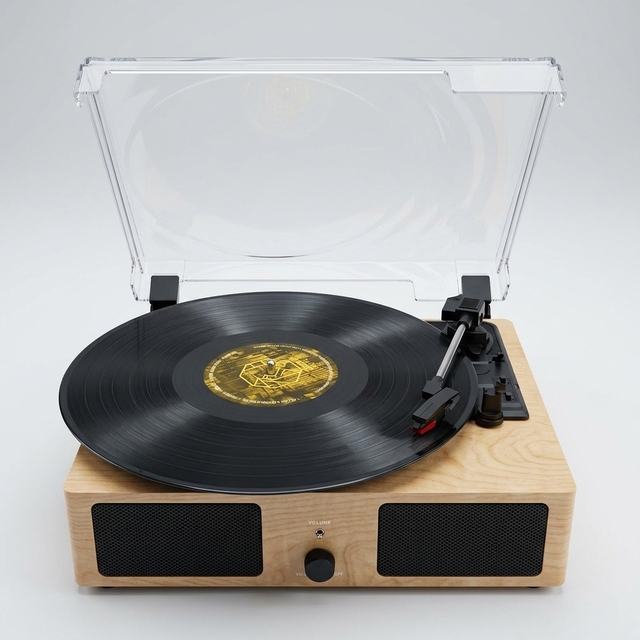 OEM/ODM Service Customizable Minimalist Style Portable Audio with for Built-in Speakers Plastic Wood Vinyl Record Player