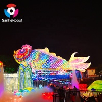 Lanterne en soie en forme de poisson personnalisée pour l'extérieur, lanterne flottante traditionnelle chinoise pour les parcs d'attractions et les défilés nocturnes