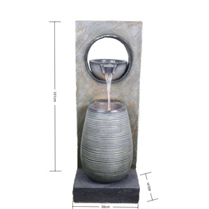 <span class=keywords><strong>Fontaine</strong></span> <span class=keywords><strong>solaire</strong></span> autoportante en résine résistante aux intempéries pour intérieur/extérieur, cascade avec lumières LED, style moderne et antique pour la maison, le jardin et la terrasse - Product Image 2