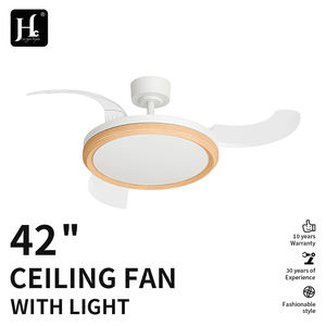 Ventilador de Techo LED Decorativo de 42 Pulgadas con Control Remoto, Cuerpo de Madera Maciza, Aspas Ocultas, Motor de Corriente Continua, Certificado CE ROHS EMC - Product Image 2