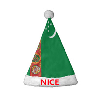 Chapeau de Noël personnalisé avec motif Tonga, bonnet de Noël en polaire avec pompon, couvre-chef festif pour cosplay de Noël et performance scénique