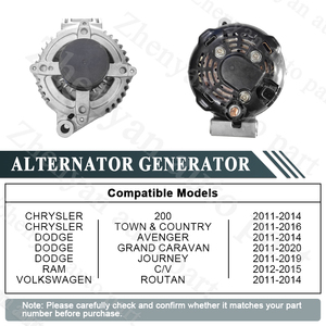 Alternador 11580 4801624AD 68272108AA 7B0903015C para GRAND 2011-2020, JOURNEY y COUNTRY 200 4801624AD - Product Image 2