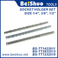 Organisateur de douilles en métal, lot de 3, 1/4 po, 3/8 po, 1/2 po, rail pour douilles, organisateur de douilles et clips pour douilles