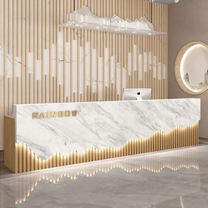 Tinh tế phong cách hiện đại tiếp tân quầy bàn MDF + Baking sơn văn phòng hiện đại Thiết kế Salon Spa tiếp tân bàn - Product Image 3