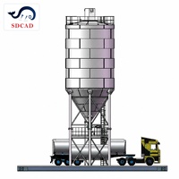 Installation de silos de stockage de poudre minérale chimique pour l'exploitation minière avec déchargeur pneumatique de camions, alimentateur à vis et système d'emballage en Big Bag
