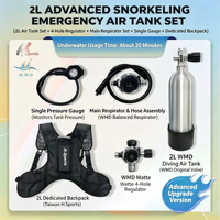 Système d'air comprimé d'urgence portable pour plongée sous-marine WMD 2L, ensemble complet avec régulateur et sac à dos