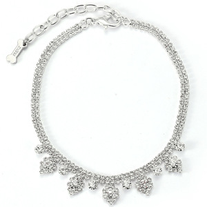 Kerah hewan peliharaan Modern dapat disesuaikan untuk anjing dan kucing dengan liontin mata kuda bertatahkan desain berlian imitasi bergaya Solid - Product Image 2